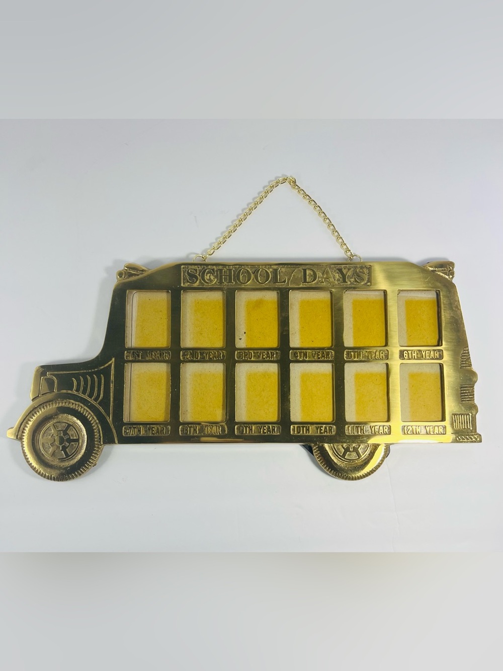 Gold School Days Multi-Photo Bus Frame